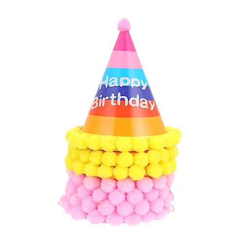 Toddmomy 6 Stück Bunte Geburtstagskegel Hüte mit Plüschbommel Universelle Partyhüte für Erwachsene Leicht und Komfortabel Kreative Kopfbedeckung für Geburtstagsfeier und Karneval von Toddmomy