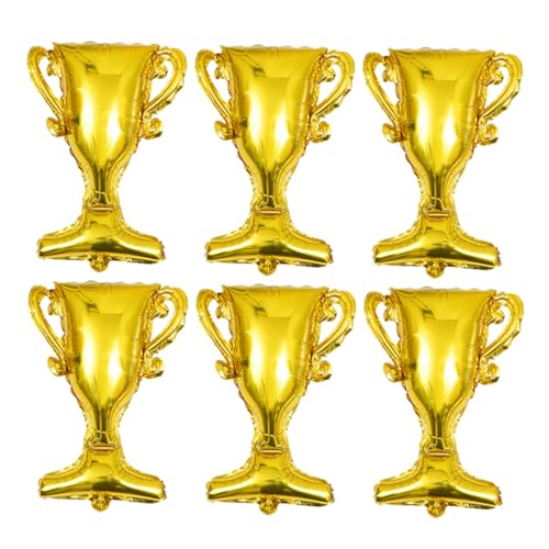 Toddmomy 6 Stück Gold Trophy Folienballons Festliche Dekoration für Abschlussfeiern Kindergeburtstage und Fußball Themenpartys Robuste Aluminiumfolie für Unvergessliche Feiern von Toddmomy