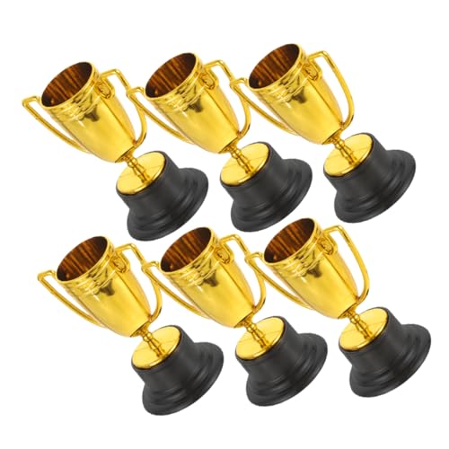 Toddmomy 6 Stück Mini-Trophäe kinderparty plastikbecher kleine pokale party dekoration Plastik Trophäe Teilnahme Trophäe Trophäen vergeben kleine Pokalübergabe Golden Wiederverwendbar von Toddmomy