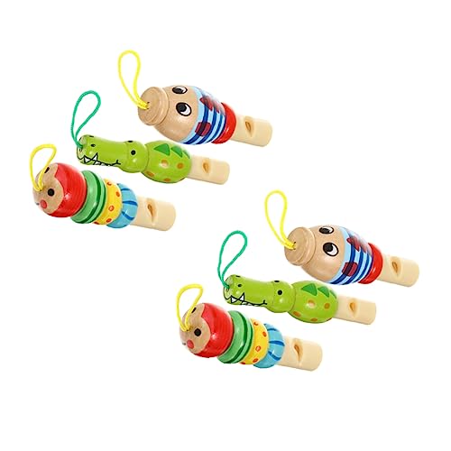 Toddmomy 6 Stück Teiliges Holzpfeifen Set für Niedliche Tierförmige Pfeifen Glatte Oberfläche Leicht Tragbar Kreatives Lernspielzeug für Kleinkinder und Vorschulkinder von Toddmomy