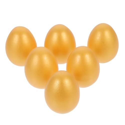Toddmomy 6 Stück Teiliges Natürliche Holz Ostereier Goldfarben Robust und Dekorativ für DIY Basteln Kinderhandkoordination Frühlingsdeko und Osterfeiern von Toddmomy