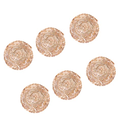 Toddmomy 6Stücke Handgefertigte Mini Strohhüte für Puppen Geflochtene Puppenhüte für DIY Dekoration Krempe für Puppen Teddybären und Kunstprojekte von Toddmomy