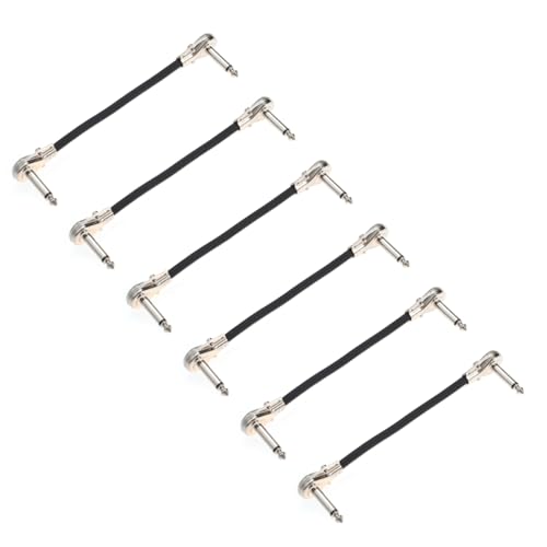 Toddmomy 6Stücke Instrumentenkabel für Gitarre Bass und Keyboard Flachkopf Hochleistungs Patchkabel mit Sauerstofffreiem und Abschirmung für Effektpedale von Toddmomy