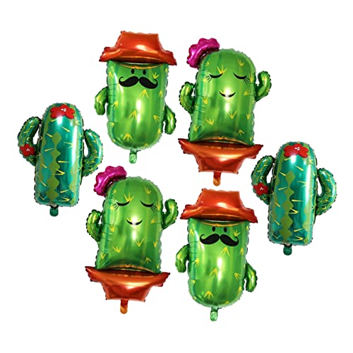 Toddmomy 6Stücke Kaktus Luftballons Kaktusförmige Folienballons für Geburtstagsfeiern Sommerpartys und Mexikanische Feiern Langlebige Dekorationen für Fröhliche Anlässe von Toddmomy