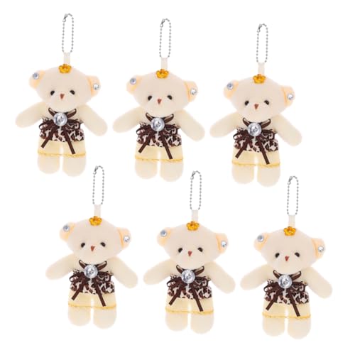 Toddmomy 6Stücke Plüsch Anhänger Süße Ausgestopfte Bärenpuppen Für Schlüsselanhänger Handtaschen Rucksäcke Für Hochzeiten Geburtstagsfeiern Und von Toddmomy
