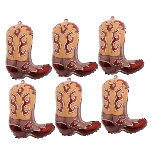 Toddmomy 6pcs Western Cowboy -bootballons Western Themenparty Dekorationen Cowboy Partyzubehör Startballons Für Geburtstagsfeiern von Toddmomy