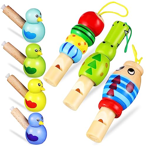 Toddmomy 7Stücke Holzpfeifenspielzeug Für Teiliges Cartoon Tier Und Vogel Design Leicht Und Tragbar Für Spaß Perfektes Für Geburtstage Und Feste von Toddmomy