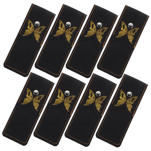 Toddmomy 8 Stück Teiliges Leder Messer Etuis mit Druckknopfverschluss Faltbare Aufbewahrungstasche für Butterfly Messer Vielseitig für Cosplay Bühnenauftritte und Outdoor Aktivitäten von Toddmomy
