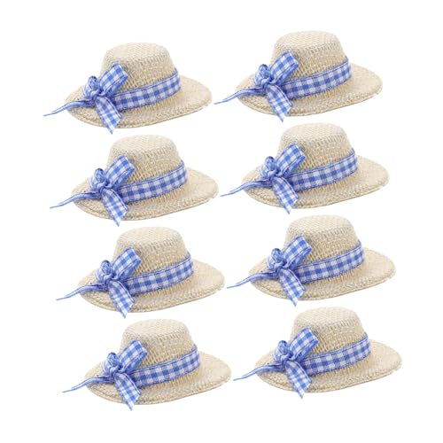 Toddmomy 8 Stück Teiliges Miniatur Strohhüte mit Schleife Handgewebte Kleine Puppenhüte für Puppen Dekorative Mini Haus Accessoires Bastelbedarf Vielseitige Foto Requisiten für von Toddmomy