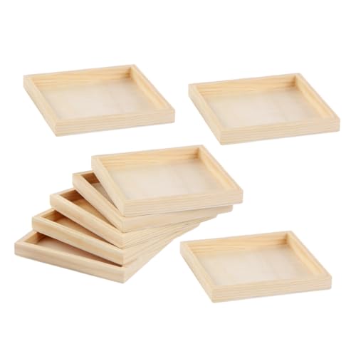 Toddmomy 8 Stück Teiliges Puzzle Sortier Tablett aus Unbehandeltem Holz Montessori Organizer für Holzpuzzles Stabiles Tray mit Professioneller Planheit für Zuhause und Unterwegs von Toddmomy