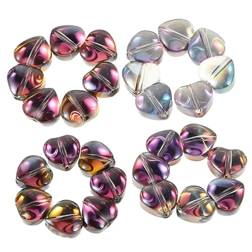 Toddmomy 80 Stück Herzförmige Glaskristallperlen für DIY Schmuckherstellung Gradient Farben für Armbänder und Bastelzubehör für Kreative Projekte von Toddmomy