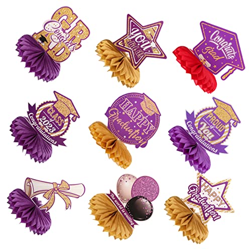 Toddmomy 9 Stück Teiliges Abschlussfeier Deko mit Papier Wabenaufsätzen und Graduation Motiven Stabile Tischdekoration für Gratulationsparty Farblich Abgestimmt in und Gold für Toddmomy 9 Stück Teiliges Abschlussfeier Deko mit Papier Wabenaufsätzen und Graduation Motiven Stabile Tischdekoration für Gratulationsparty Farblich Abgestimmt in und Gold für von Toddmomy