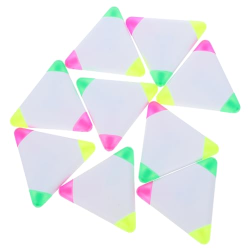 Toddmomy 9-teiliges Set Dreieckige Leuchtstifte, Doppelspitze Textmarker, Bunte Farben, Scrapbooking Marker zum Notizen machen und Unterstreichen von Toddmomy