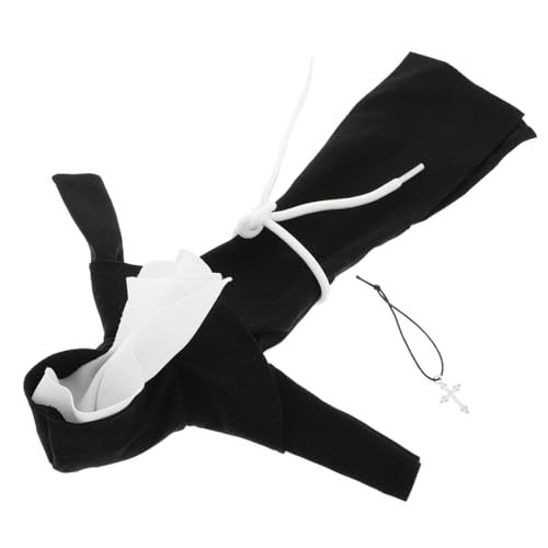Toddmomy Charmantes Nonnenkostüm für Puppen mit Silberner Musterkette Realistisches Rollenspiel für Kirchen Szenerien Vielseitig Kombinierbare Casual Doll Kleidung für Plüschtiere und von Toddmomy