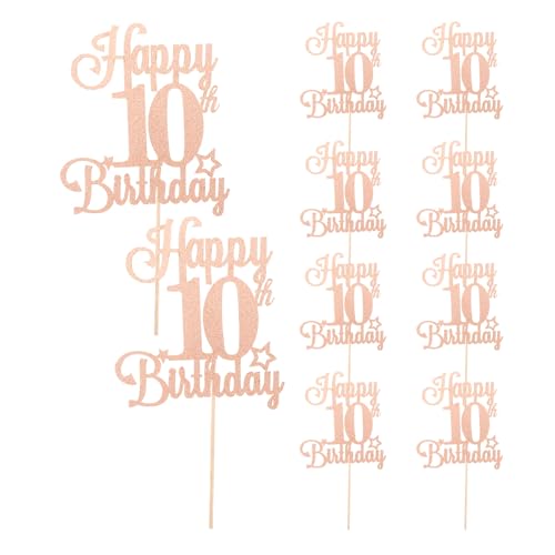 Toddmomy Cupcake-Topper mit der Zahl 10, glitzernd, „Cheers to 10 Years“, Geburtstag, Cupcake-Picks, Dekoration für Happy 10th Birthday, Hochzeitstag, Party, Rosa, 10 Stück Toddmomy Cupcake-Topper mit der Zahl 10, glitzernd, „Cheers to 10 Years“, Geburtstag, Cupcake-Picks, Dekoration für Happy 10th Birthday, Hochzeitstag, Party, Rosa, 10 Stück von Toddmomy