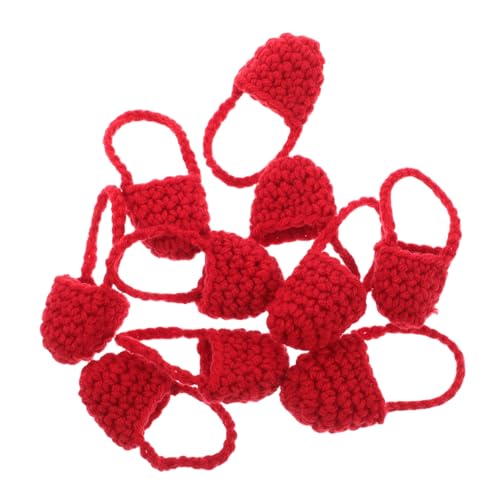 Toddmomy Entzückende Puppenhandtaschen 10 Stück Mini-strickgeldbörsen Hohles Design Für Puppenspiele von Toddmomy