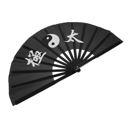 Toddmomy Faltbarer Tai Chi Handfächer Aus Hochwertigem Taftstoff Fuß Mit Yin Yang Design Für Kung Fu Aufführungen Hochzeiten Tanz Und Partys Eleganz Und Rhythmus Betonen von Toddmomy