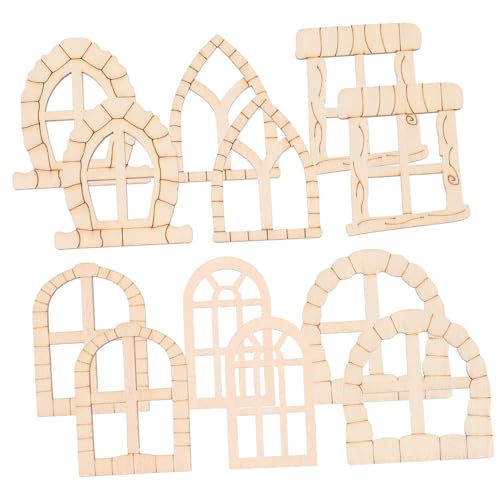 Toddmomy Feentüren Aus Holz Unbehandeltes Holz Für Baum Miniaturfenster Gartenornamente Holztüren Outdoor- von Toddmomy