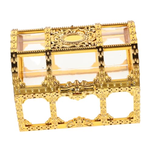Toddmomy Goldene Schatztruhe Süßigkeitenbox Transparente Candy Box für Hochzeiten Partys und Geburtstagsfeiern Kleine Geschenkverpackung von Toddmomy