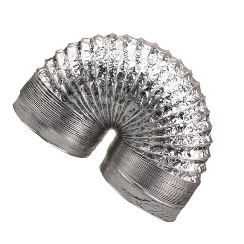 Toddmomy Hochtemperaturbeständiger Doppelwandiger Aluminiumfolie Lüftungsschlauch Durchmesser Flexibel Feuerfeste Isolierung für Hvac Badezimmer Gewächshaus und Grow-räume von Toddmomy