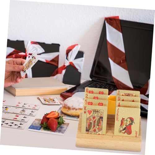 Toddmomy Holz Spielkartenständer mit Rutschfester Unterseite Abgeschrägter Kartenhalter für Tischpräsentation für Spieleabende und Komfortables Kartenspiel Toddmomy Holz Spielkartenständer mit Rutschfester Unterseite Abgeschrägter Kartenhalter für Tischpräsentation für Spieleabende und Komfortables Kartenspiel von Toddmomy