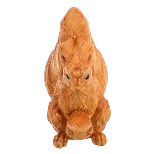 Toddmomy Holzschneide Sammelbare Tierfigur Aus Holz Simulation Eichhörnchen-Ornamente Tierische Tischdekoration Desktop Kleines Tierverzierung Eichhörnchen-gartenstatue Light Brown Hölzern von Toddmomy
