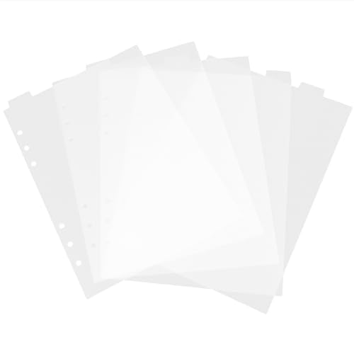 Toddmomy Klare PVC-Registerkarten, abnehmbare Notizbuch-Trennblätter, A5 6-Loch Ordnerregister für DIY, transparente Notizbuch-Zubehör von Toddmomy