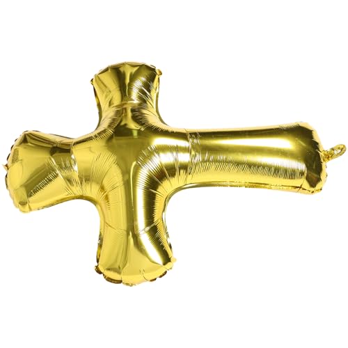 Toddmomy Dekorative Aluminiumfolie Luftballons Kreuzform Für Taufen Und Babyfeiern Religiöse Deko Für Geburtstagsfeste Goldene Farbvariante von Toddmomy