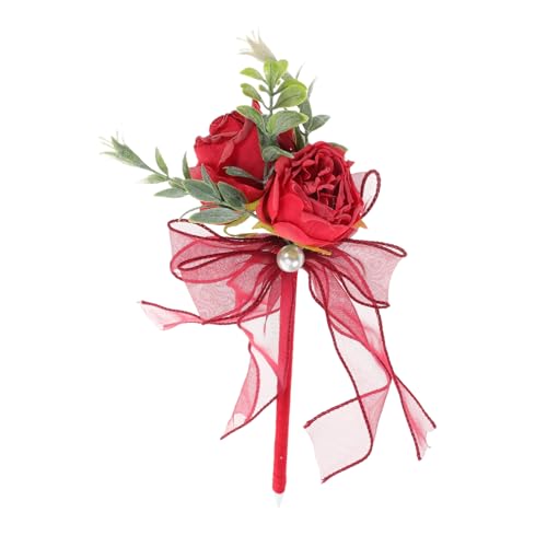 Toddmomy Kugelschreiber mit Rosenimitat rosa Stifte dekorative Stifte Künstliche Rosenpen Rosenform Kugelschreiber Künstlicher Blumen-Schreibstift Blumenstifte für Damen Plastik rot von Toddmomy