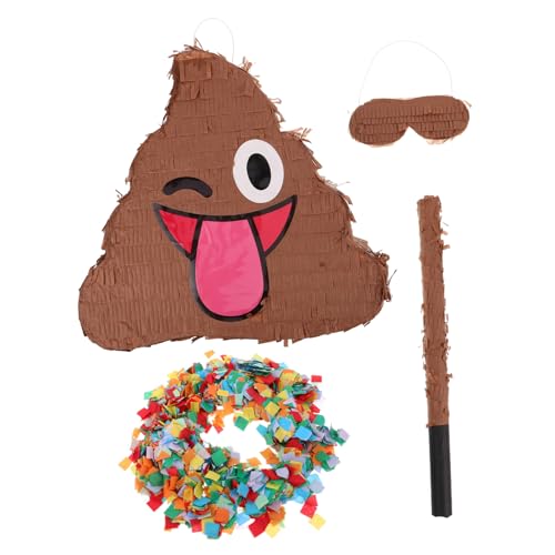 Toddmomy Lustige Poop Piñata für Erwachsene mit Augenbinde und Konfetti Witziges Partyspiel für Geburtstage Vielseitige Hängedeko für Drinnen und Draußen Zufällige Farbe von Toddmomy