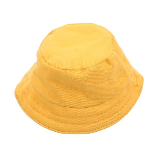 Toddmomy Mini Baumwoll Fischerhut für Puppenkleidung Weicher Sonnenschutz Cap Wiederverwendbarer Puppenhut Zubehör für Fotoshooting und Kostümierung Gelb von Toddmomy