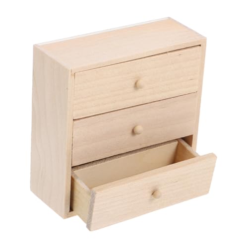 Toddmomy Mini Holz Kommode mit Miniatur Schrank für Puppenhaus Schlafzimmer Wohnzimmer Dekoratives Möbel Modell Zubehör für Dollhouse DIY von Toddmomy