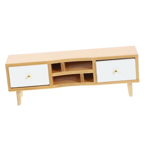 Toddmomy Miniatur Holz Tv Schrank Puppenhaus Möbel Modell Realistische Mini Tv Kommode Kompakt Leicht Vielseitig für Puppenhaus Dekoration DIY Zubehör Mikro Landschaft Schreibtisch Deko von Toddmomy