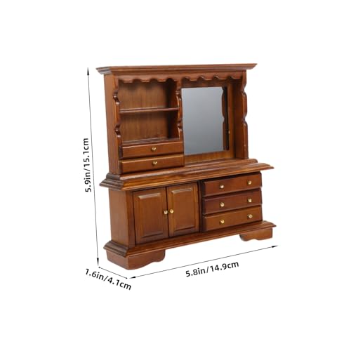 Toddmomy Miniatur Holzkommode für Puppenhaus Vintage Mini Kommode aus Holz Dekoratives Möbelstück für Puppenhaus Schlafzimmer und Wohnzimmer Walnussfarben von Toddmomy