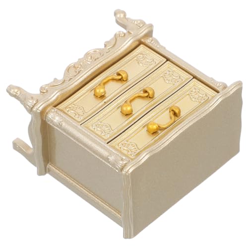 Toddmomy Miniatur Nachttisch Schrank Vintage Stil Stabile Holz Kommode mit Retro Puppenhaus Schlafzimmer Möbel Kompakte Dekoration für Miniatur Zimmer und Sammler von Toddmomy