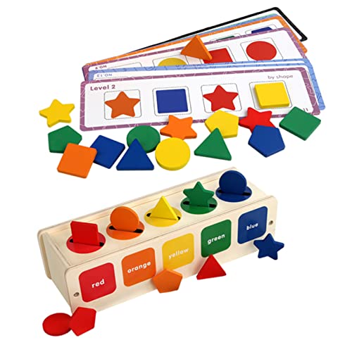 Toddmomy Montessori Holz Formen Sortierbox Buntes Lernspielzeug für Kleinkinder Fördert Farberkennung Hand Auge Koordination und Konzentration Pädagogisches Sensorisches von Toddmomy
