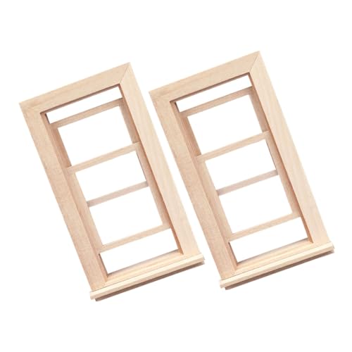Toddmomy Puppenhausmöbel Miniaturhauszubehör Puppenhaus Bilderrahmen Miniatur Puppenhauszubehör Simulationsfenster Für Puppenhaus Holz Khaki 2 Stück von Toddmomy