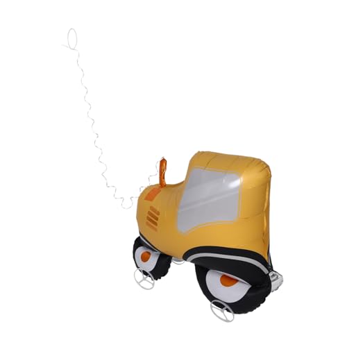 Toddmomy Rollender Ballon für Kindergeburtstage Realistisches Baufahrzeug Interaktives Party Zubehör mit Gleitfunktion Aufblasbarer Fahrzeugballon von Toddmomy