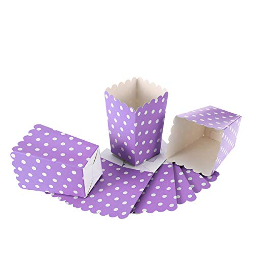 Toddmomy Stück Dot Popcorn Treat Boxen Theater Container Tasse Papier Popcorn Boxen für Party Geburtstag Kino (Lila) von Toddmomy