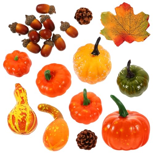 Toddmomy Teiliges Herbstdeko Künstlichen Kürbissen Kiefernzapfen und Ahornblättern Herbstliche Tischdekoration für Halloween Erntedankfest und Feierlichkeiten Toddmomy Teiliges Herbstdeko Künstlichen Kürbissen Kiefernzapfen und Ahornblättern Herbstliche Tischdekoration für Halloween Erntedankfest und Feierlichkeiten von Toddmomy