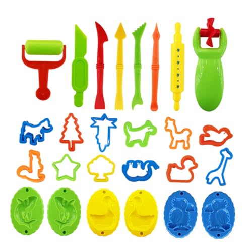 Toddmomy Teiliges Kinderknete Set mit Ungiftigen Kunststoffformen DIY Bastelset für Jungen und Mädchen Pädagogisches Kreativität und Feinmotorik Farbige Modelliermasse Zufällige Farbe von Toddmomy