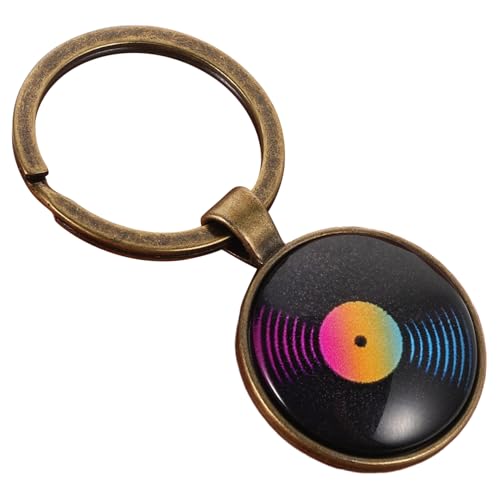 Toddmomy Vinyl -rekordalbum Keychain -geldbeutel Keyring Vintage Instrument Keyring Handtasche Zauberzubehör Für Musikliebhaber Rucksack -anhänger -anhänger Ornamente von Toddmomy