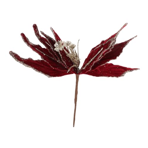 Toddmomy Weihnachtsblumenstecklinge Künstlicher Glitzer Lockige Beerenstiele Ornamente Weihnachtsstern Ornamente Glitzerblumen Künstlicher Weihnachtsstern Goldene von Toddmomy