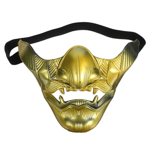 Toddmomy der Weisheit für Party Half face mask halbe Kulturaufführung Japanische Kultur Requisiten für Partymasken Japanische Drama- Plastik Golden von Toddmomy