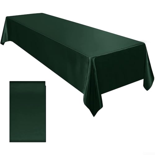Todikaper Satin-Tischdecke, rechteckig, für Bankett, Hochzeit, Esszimmer, Event, Dekoration, Innen- und Außenbereich, 145 x 260 cm, Grün von Todikaper