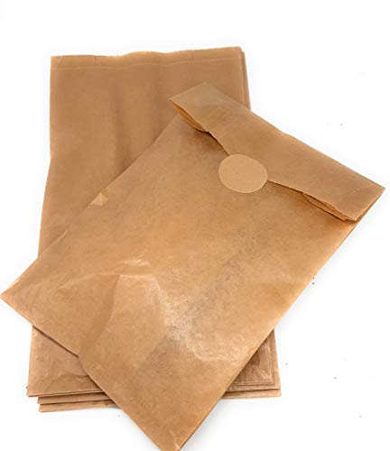 125 große Papiertüten/Kraftpapiertüten mit selbstklebendem Etikett/Ideal für Sandwiches, Gebäck/Widerstandsfähige Kraftpapiertüten/Maße: 23x39 cm von TodoKraft