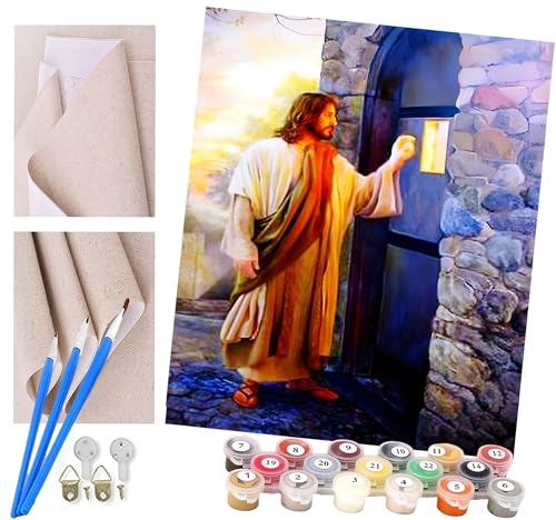 Malen nach Zahlen Kits für Erwachsene und Kinder Jesus Christus klopft an die Tür Diy Digitales Ölgemälde Geschenk Kits Vorgedruckte Leinwand Kunst Dekoration -16 * 20 Zoll Malen nach Zahlen Kits für Erwachsene und Kinder Jesus Christus klopft an die Tür Diy Digitales Ölgemälde Geschenk Kits Vorgedruckte Leinwand Kunst Dekoration -16 * 20 Zoll von ToeTs