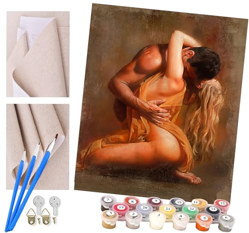 ToeTs Malen nach Zahlen Liebendes Paar Kits für Anfänger Erwachsene DIY Art Decor Handgemalte Malerei nach Zahlen Kreatives Geschenk Home Decoration 16x20 Zoll ToeTs Malen nach Zahlen Liebendes Paar Kits für Anfänger Erwachsene DIY Art Decor Handgemalte Malerei nach Zahlen Kreatives Geschenk Home Decoration 16x20 Zoll von ToeTs