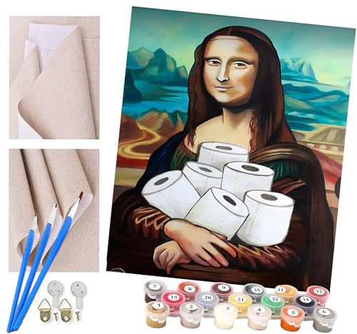 ToeTs DIY Malen nach Zahlen Erwachsene Anfänger Kinder Lustige Mona Lisa und Toilettenpapier Acryl Stress Weniger Anzahl Malerei Geschenke Schlafzimmer Wohnzimmer Wohnkultur ToeTs DIY Malen nach Zahlen Erwachsene Anfänger Kinder Lustige Mona Lisa und Toilettenpapier Acryl Stress Weniger Anzahl Malerei Geschenke Schlafzimmer Wohnzimmer Wohnkultur von ToeTs