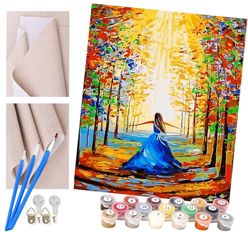 ToeTs Malen nach Zahlen Cartoon-Mädchen geht auf Waldweg Kits für Anfänger Erwachsene DIY Art Decor Handgemalte Malerei nach Zahlen Kreatives Geschenk Home Decoration 16x20 Zoll ToeTs Malen nach Zahlen Cartoon-Mädchen geht auf Waldweg Kits für Anfänger Erwachsene DIY Art Decor Handgemalte Malerei nach Zahlen Kreatives Geschenk Home Decoration 16x20 Zoll von ToeTs